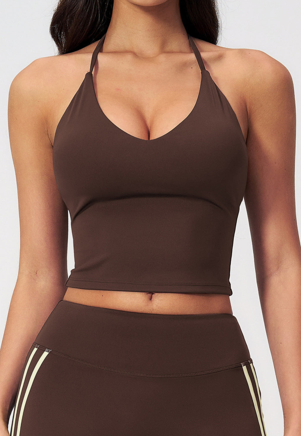 Women V Neck T-Back Halter Crop Yoga Vest