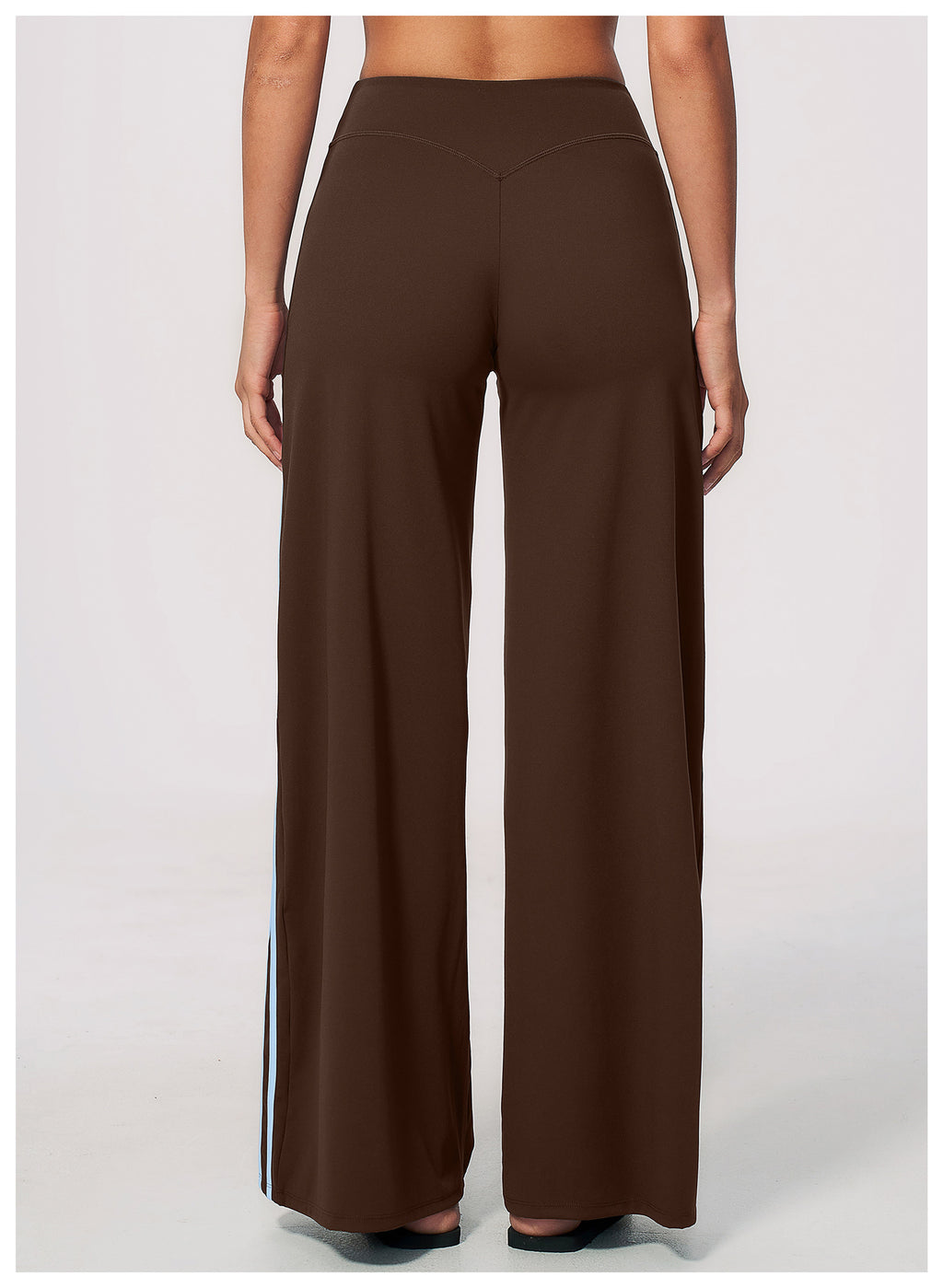Women Contrast Side Stripe Fitness Gym Wide Leg Pants