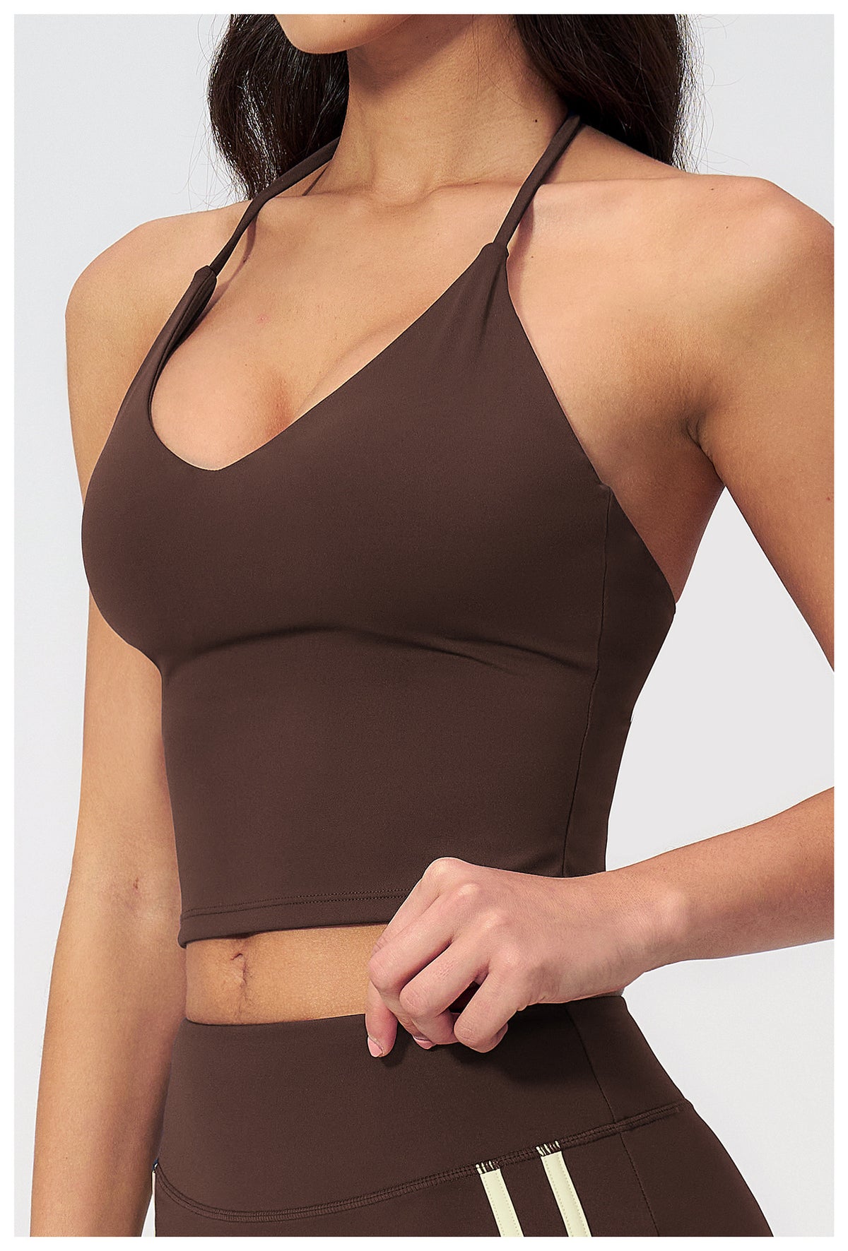 Women V Neck T-Back Halter Crop Yoga Vest