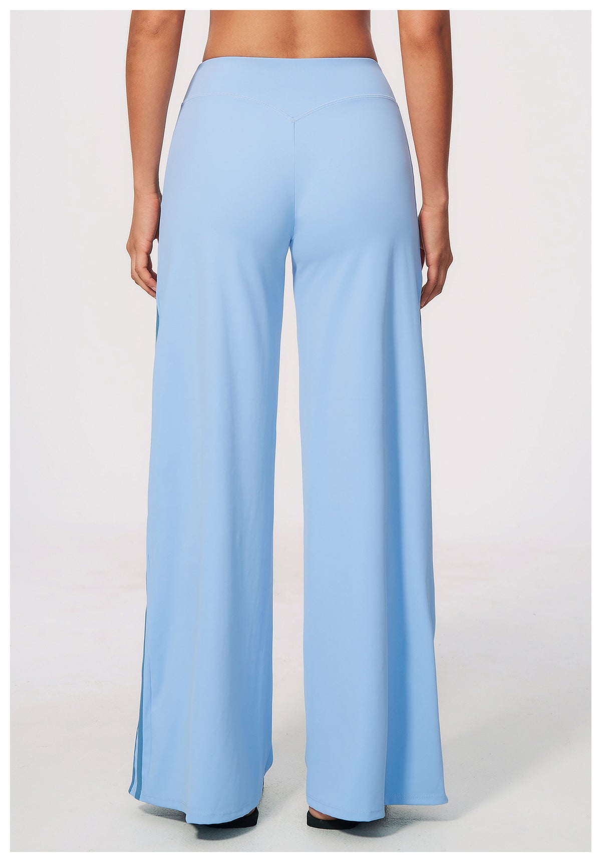 Women Contrast Side Stripe Fitness Gym Wide Leg Pants