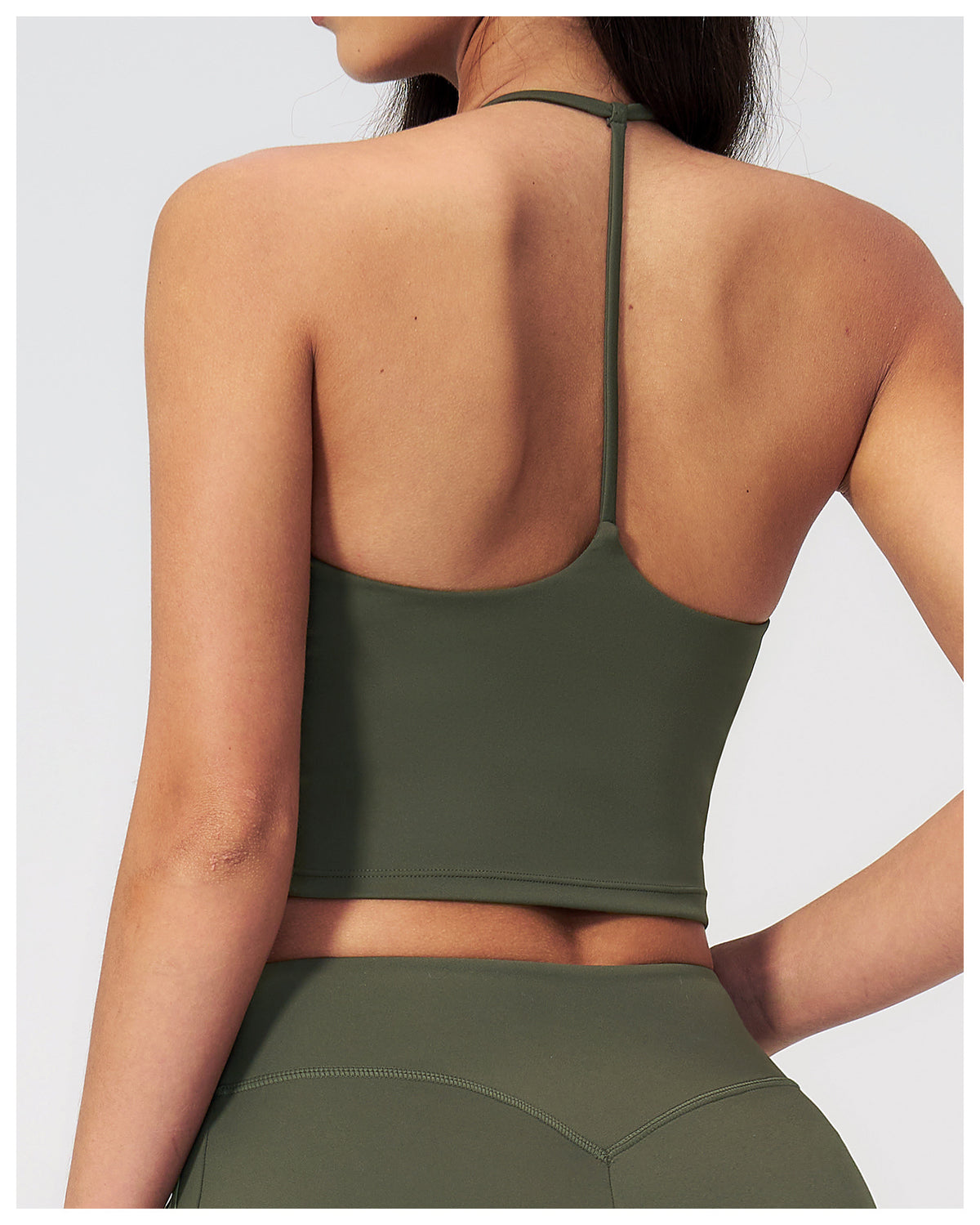 Women V Neck T-Back Halter Crop Yoga Vest