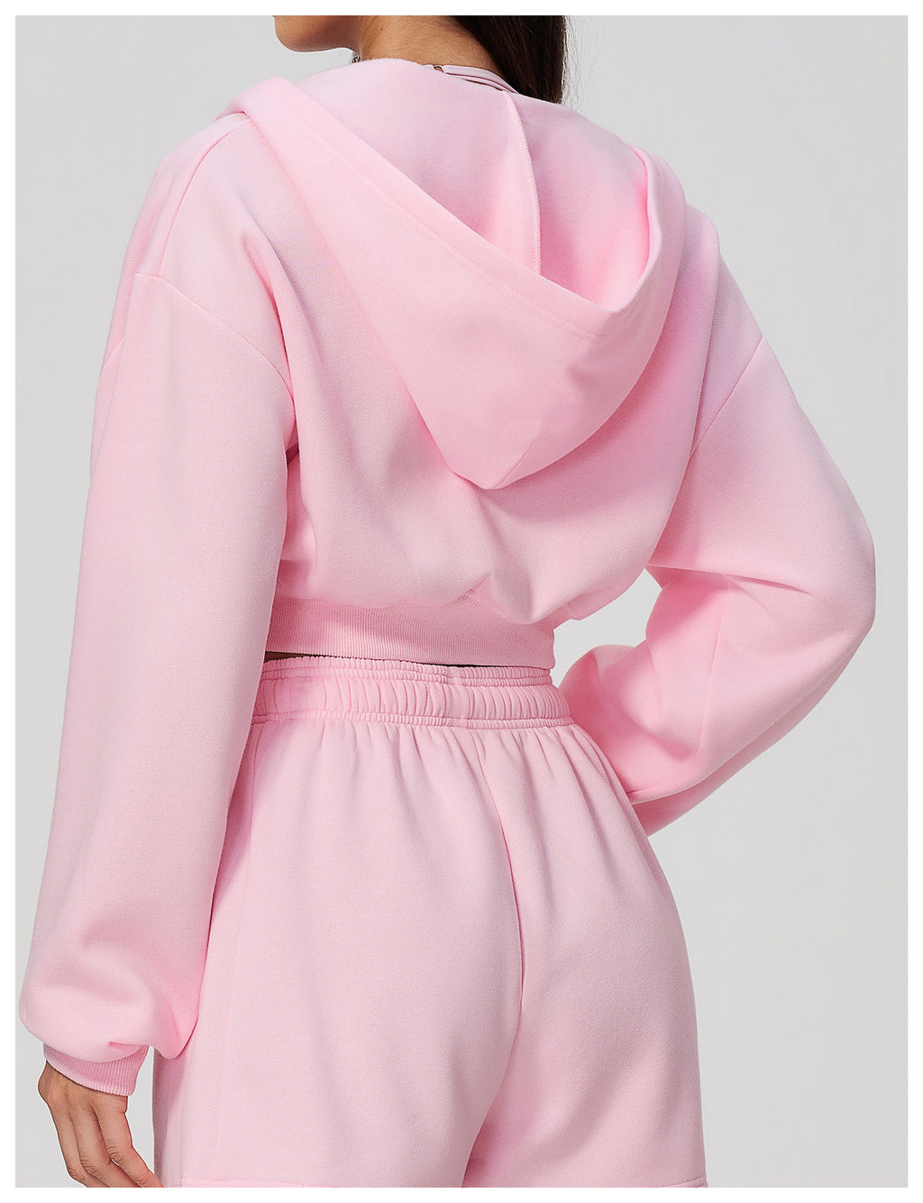 Women Fleece Lined Cropped Zip Up Hoodie Oversized Warm Hooded Jacket for Autumn Winter