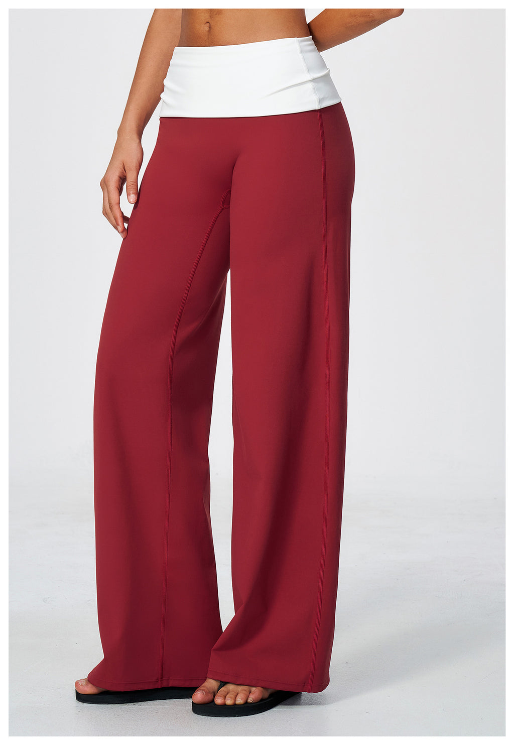 Women Brushed ColorBlock High Waisted Wide Leg Yoga Athletic Pants