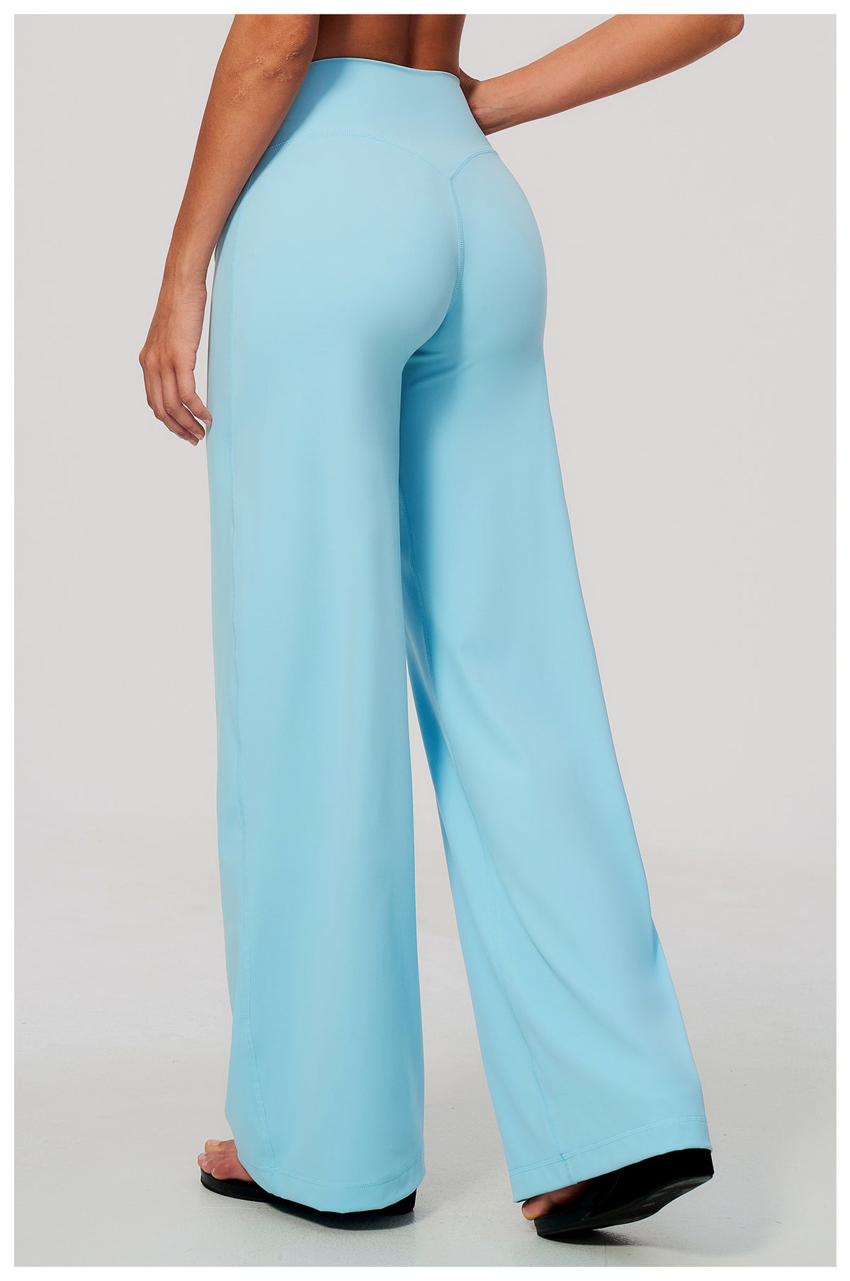 Women No Front Seam High Waisted Loose Fit Wide Leg Yoga Pants