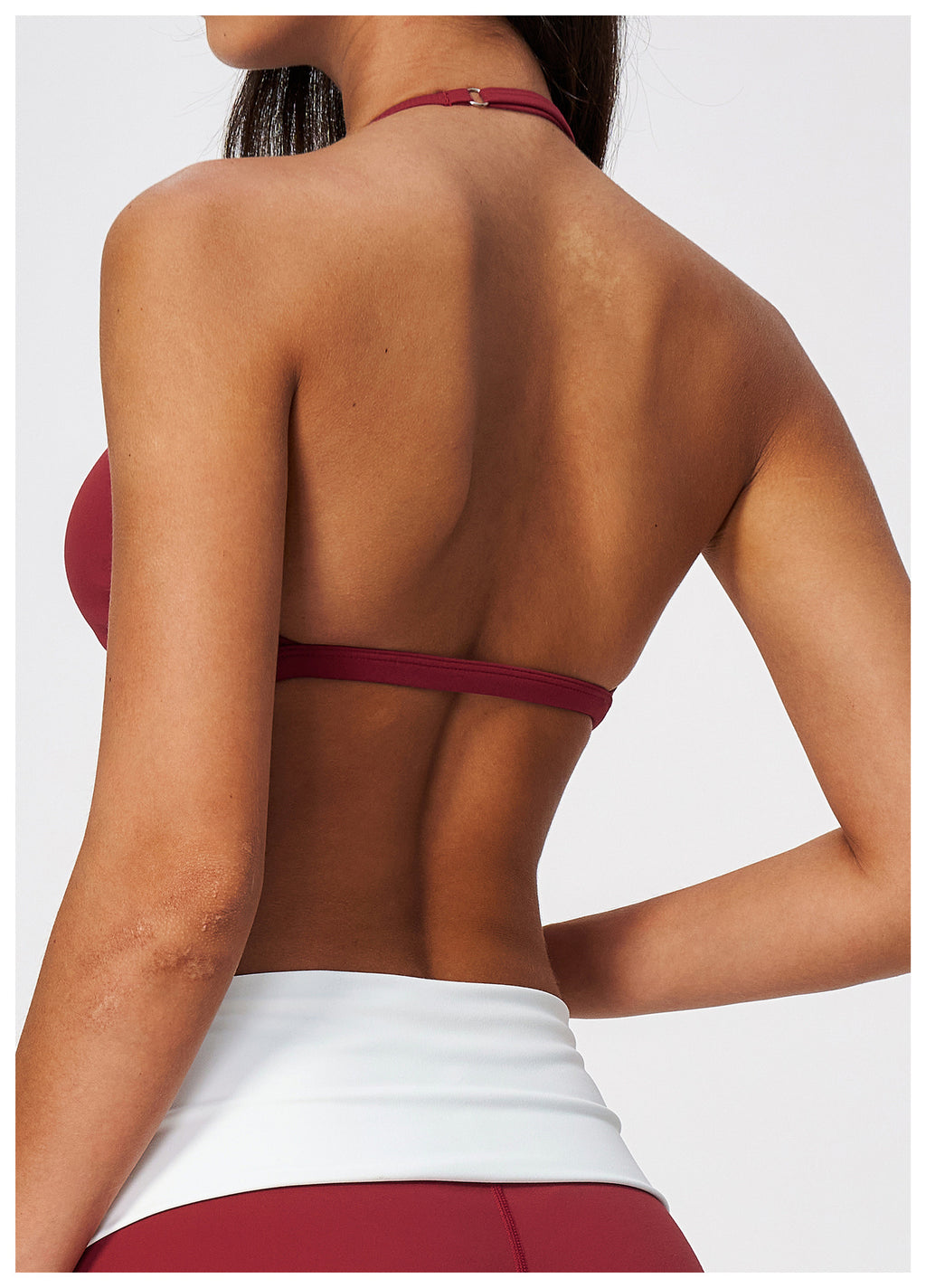 Women Deep V-Neck Halter Thin Strap Backless Sports Bra