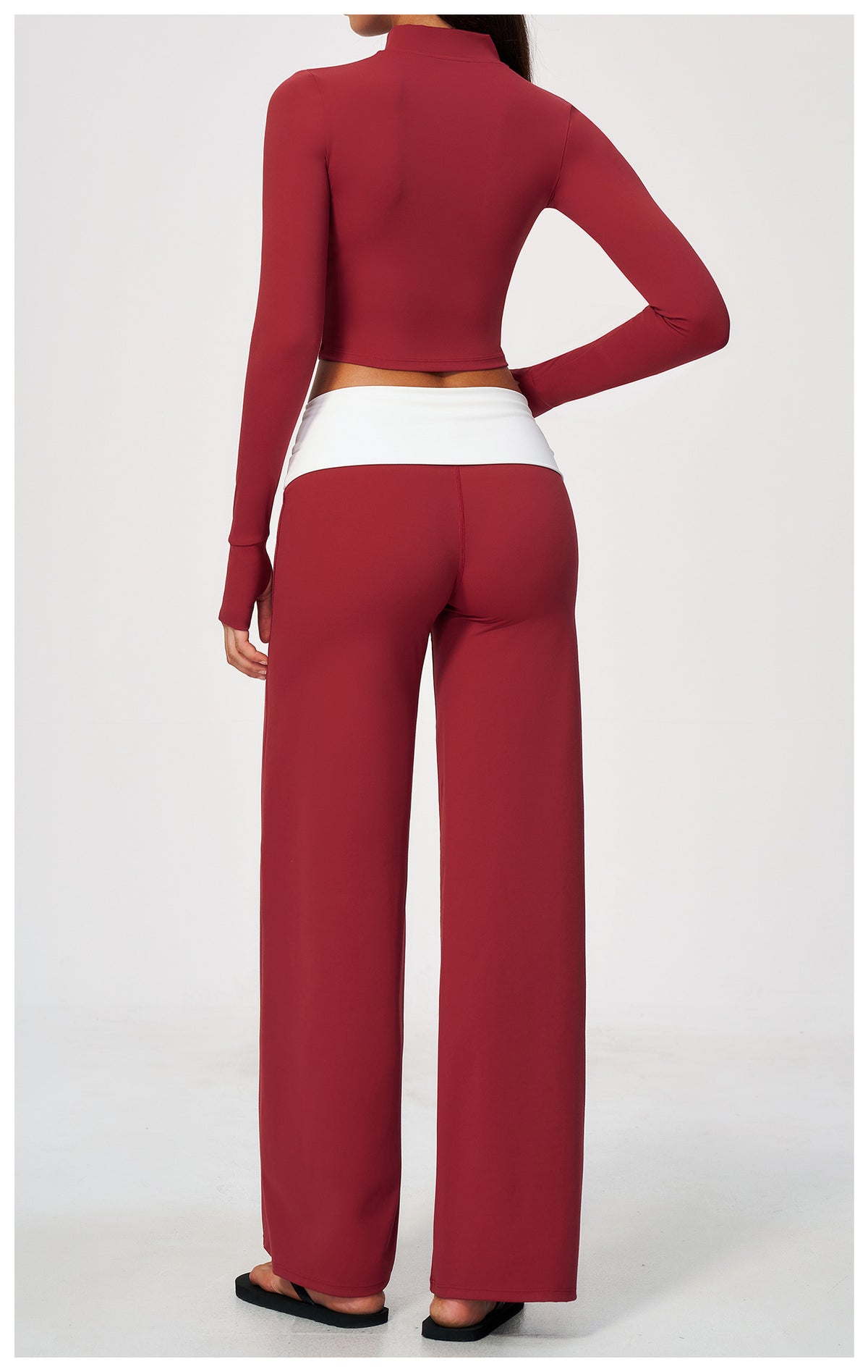 3 Piece Set Deep V-Neck Halter Thin Strap Backless Sports Bra and Stand Collar Full Zip Cropped Running Workout Jacket and High Waisted Wide Leg Yoga Athletic Pants