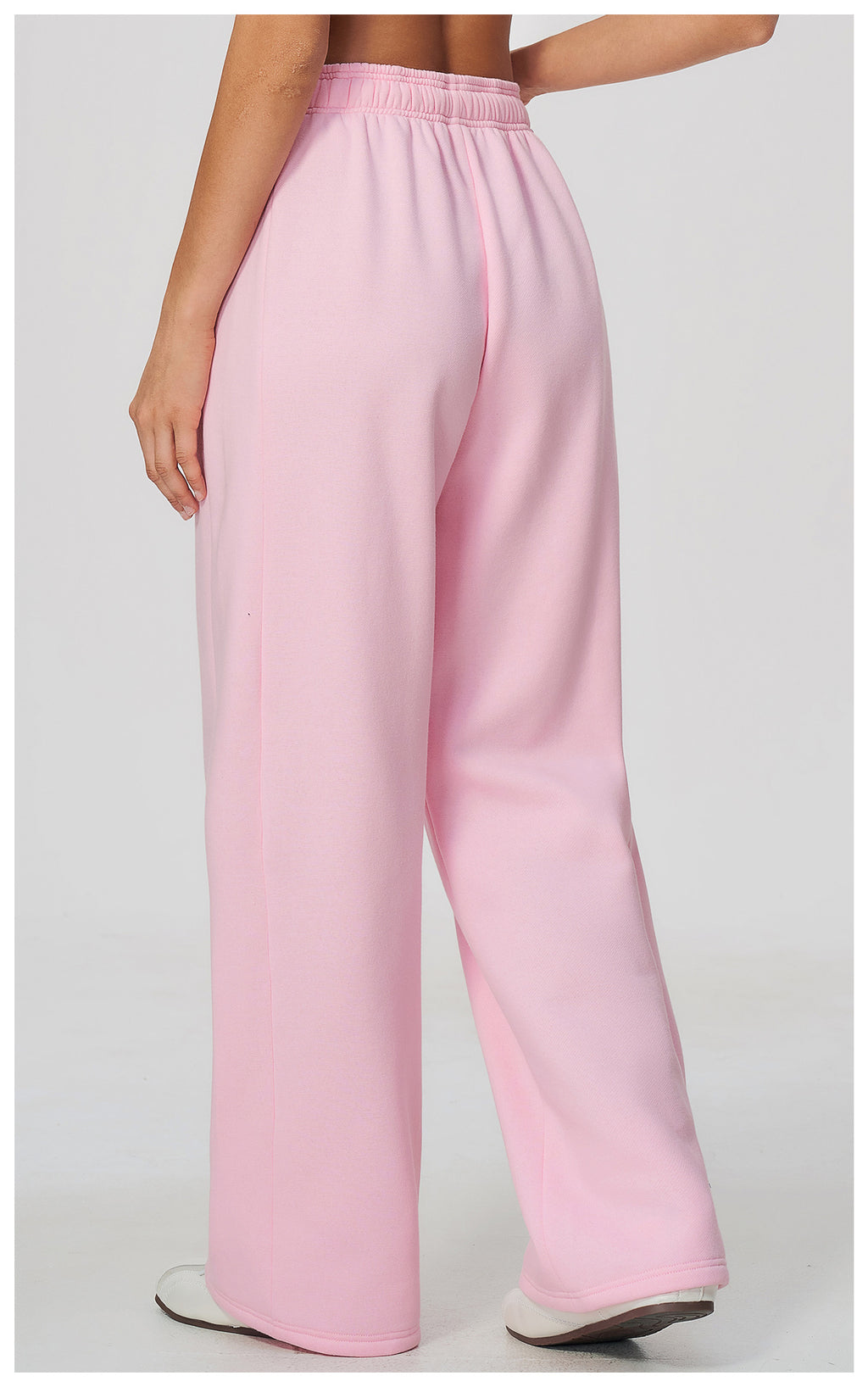 Women Fleece Lined Wide Leg Sweatpants Warm Casual Pants with Side Pockets for Autumn Winter