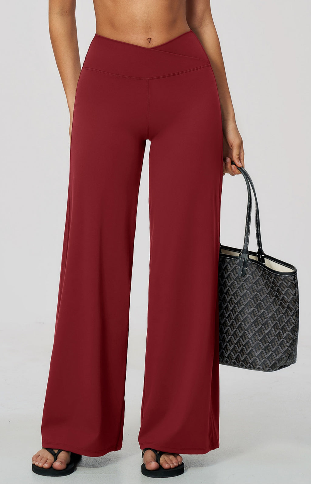 Women Cross Waist High Waist Wide Leg Yoga Pants