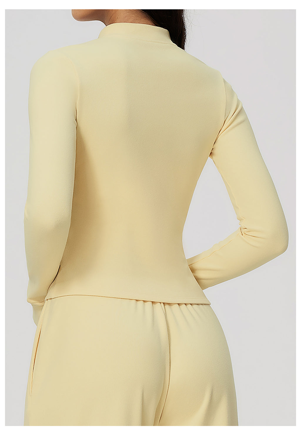 Women's Stand Collar Full Zip Yoga Jacket Thick Fleece Long Sleeve Fitness Sports Top Outdoor Running Training Jacket
