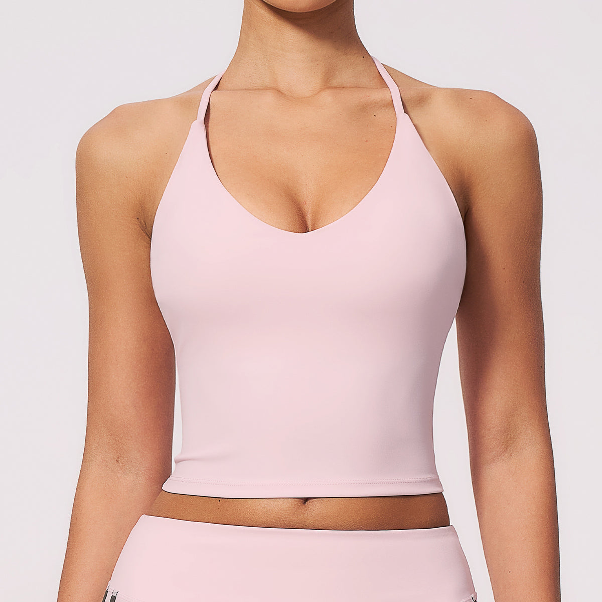 Women V Neck T-Back Halter Crop Yoga Vest