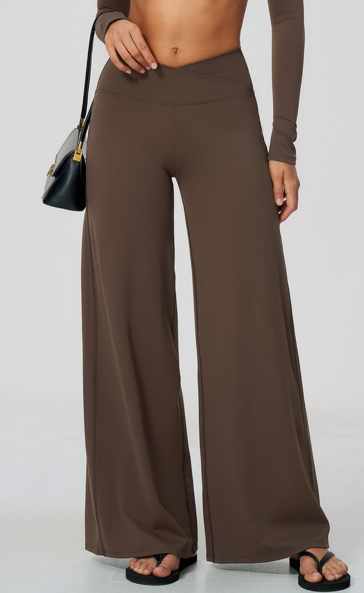 Women Cross Waist High Waist Wide Leg Yoga Pants