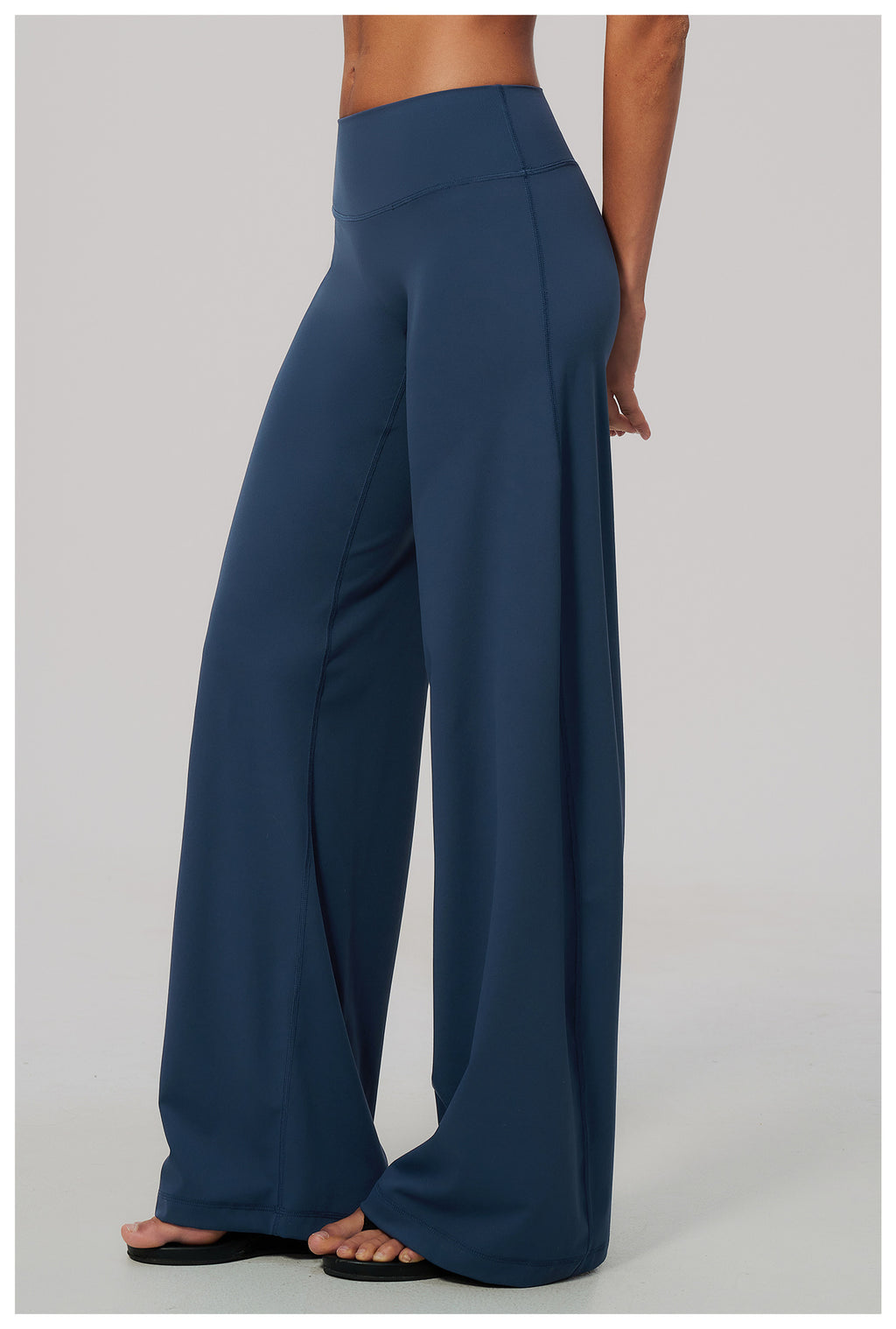 Women No Front Seam High Waisted Loose Fit Wide Leg Yoga Pants