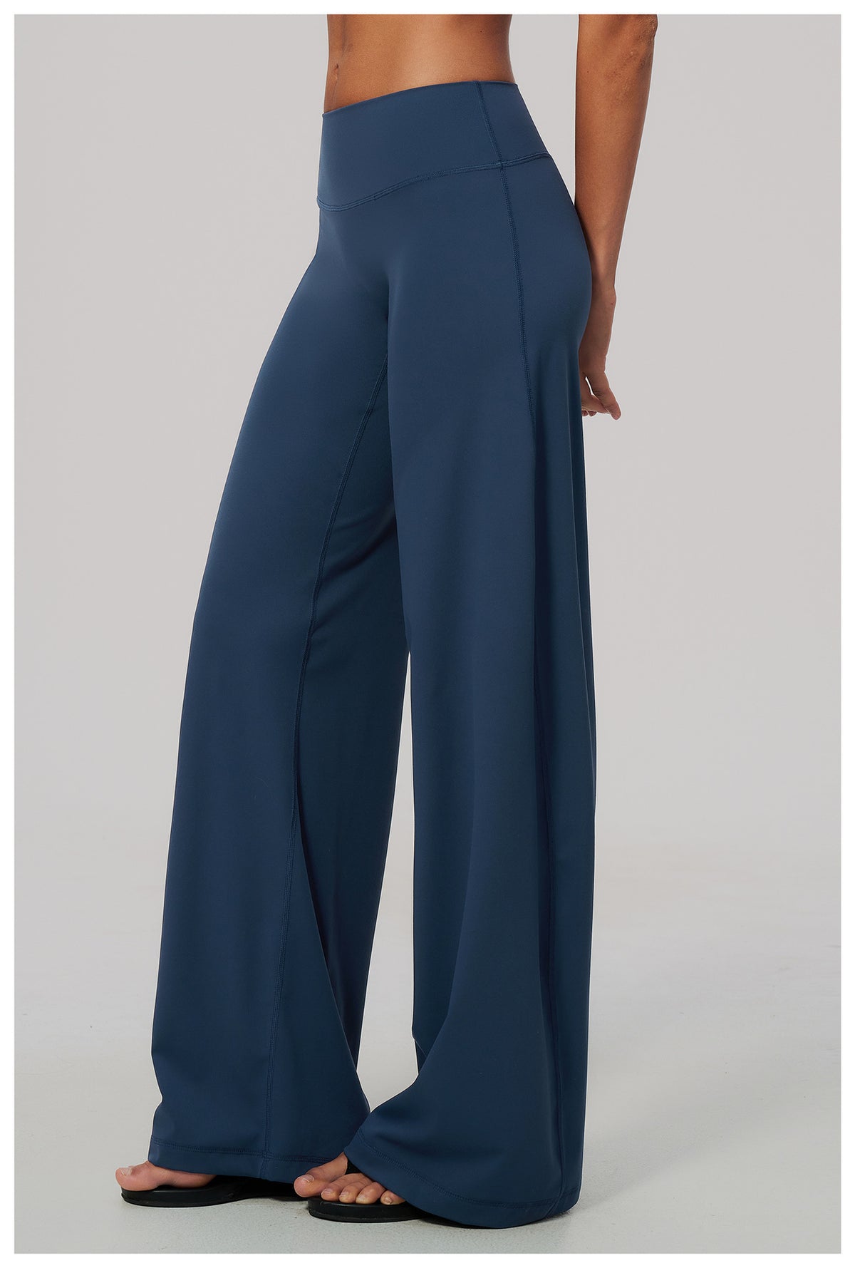 Women No Front Seam High Waisted Loose Fit Wide Leg Yoga Pants