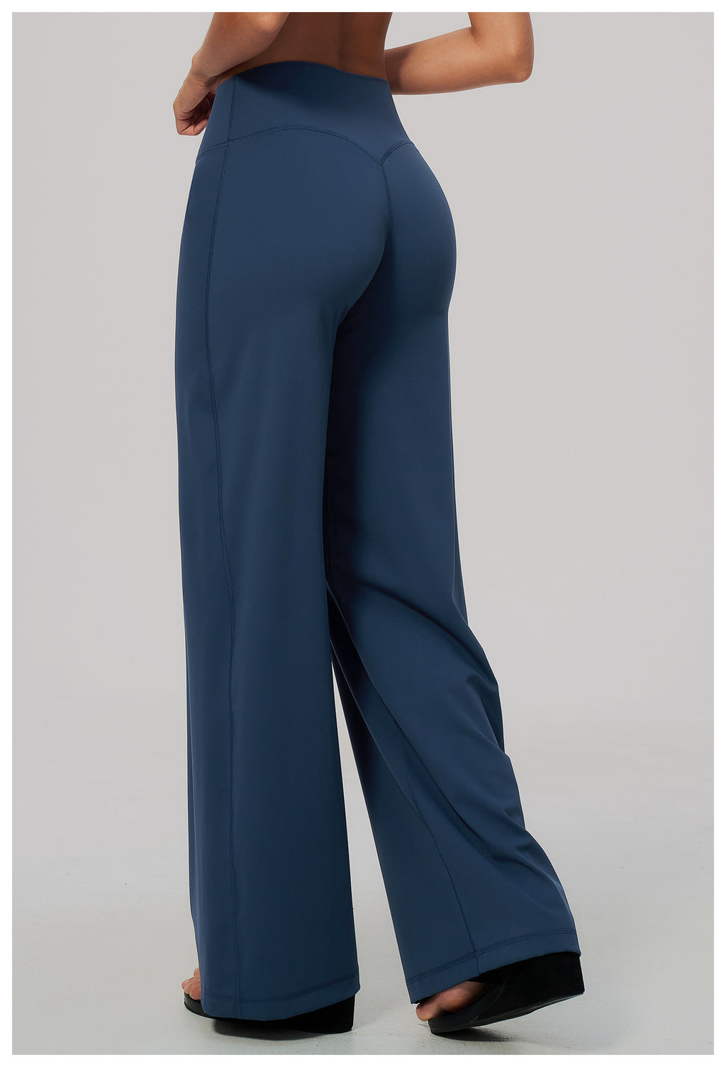 Women No Front Seam High Waisted Loose Fit Wide Leg Yoga Pants