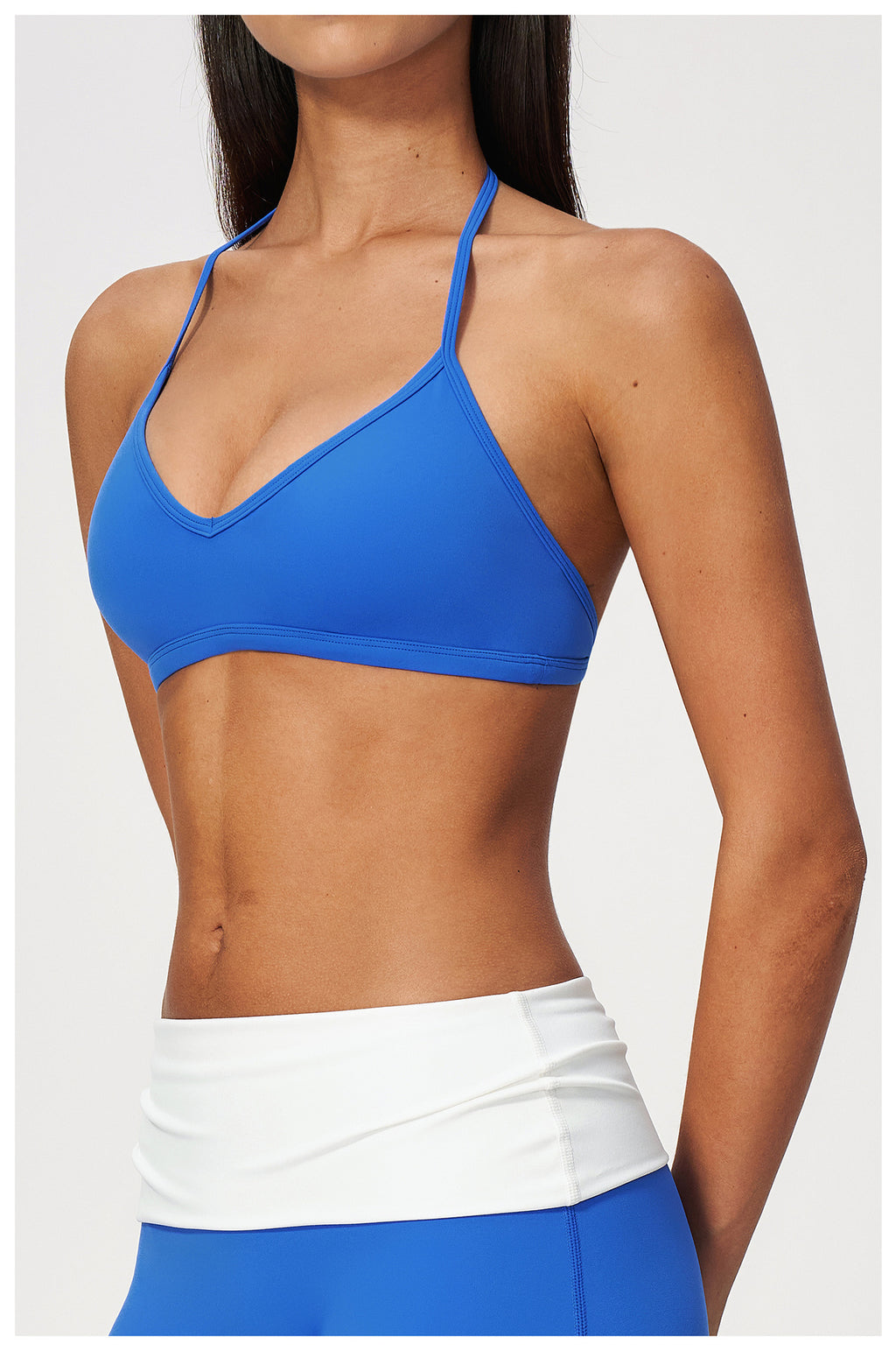 Women Deep V-Neck Halter Thin Strap Backless Sports Bra