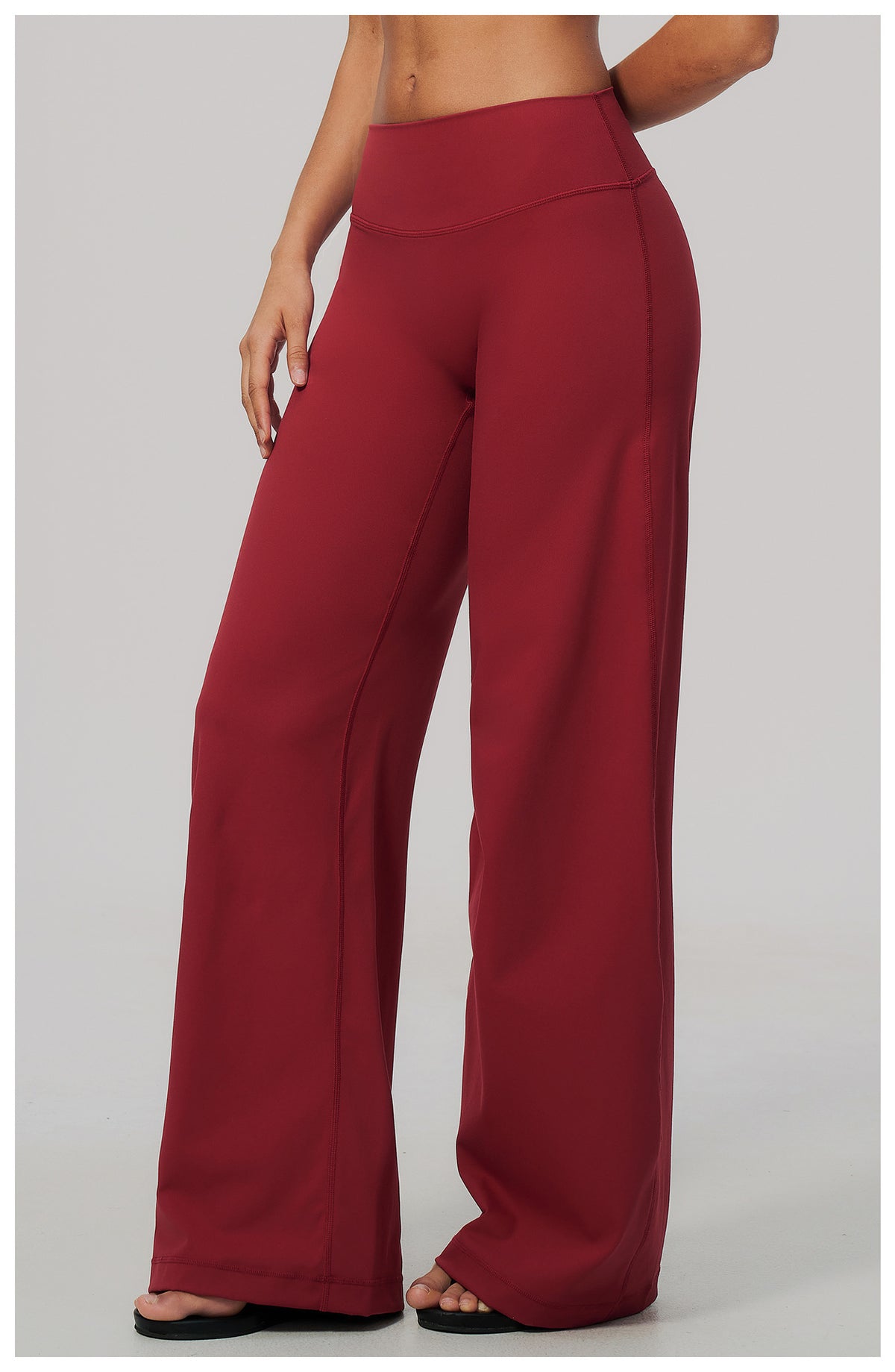 Women No Front Seam High Waisted Loose Fit Wide Leg Yoga Pants