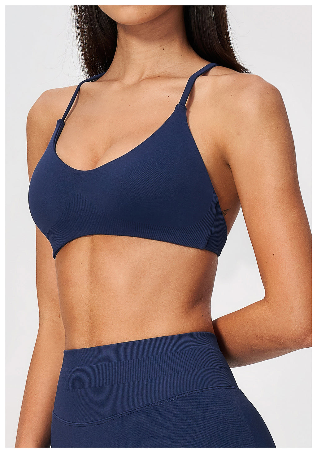 Seamless Sports Bra Women Wireless Y Back Thin Strap Shockproof Quick Dry Breathable Yoga Bra Removable Pads