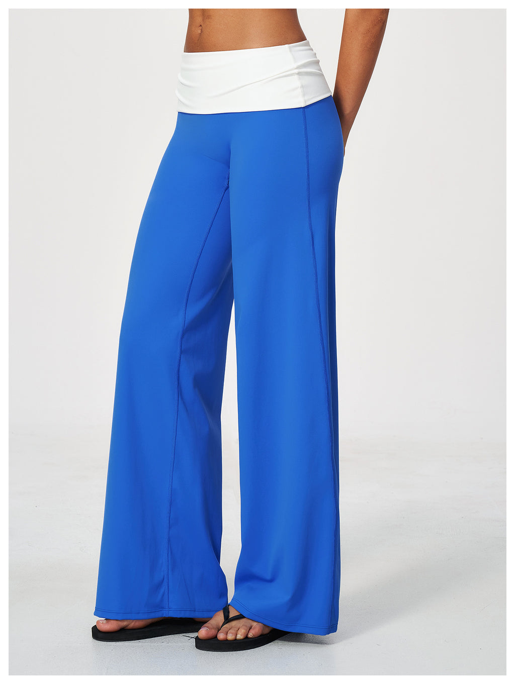 Women Brushed ColorBlock High Waisted Wide Leg Yoga Athletic Pants