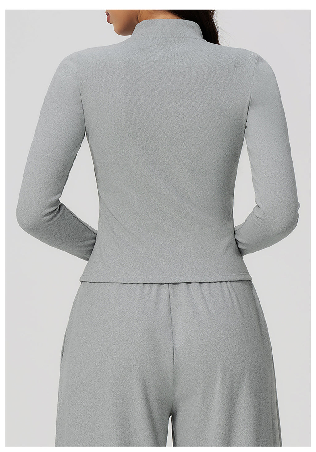 Women's Stand Collar Full Zip Yoga Jacket Thick Fleece Long Sleeve Fitness Sports Top Outdoor Running Training Jacket