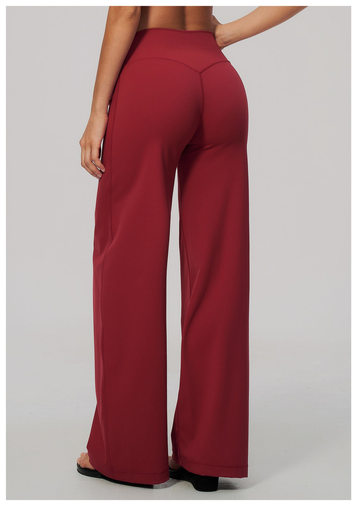 Women No Front Seam High Waisted Loose Fit Wide Leg Yoga Pants