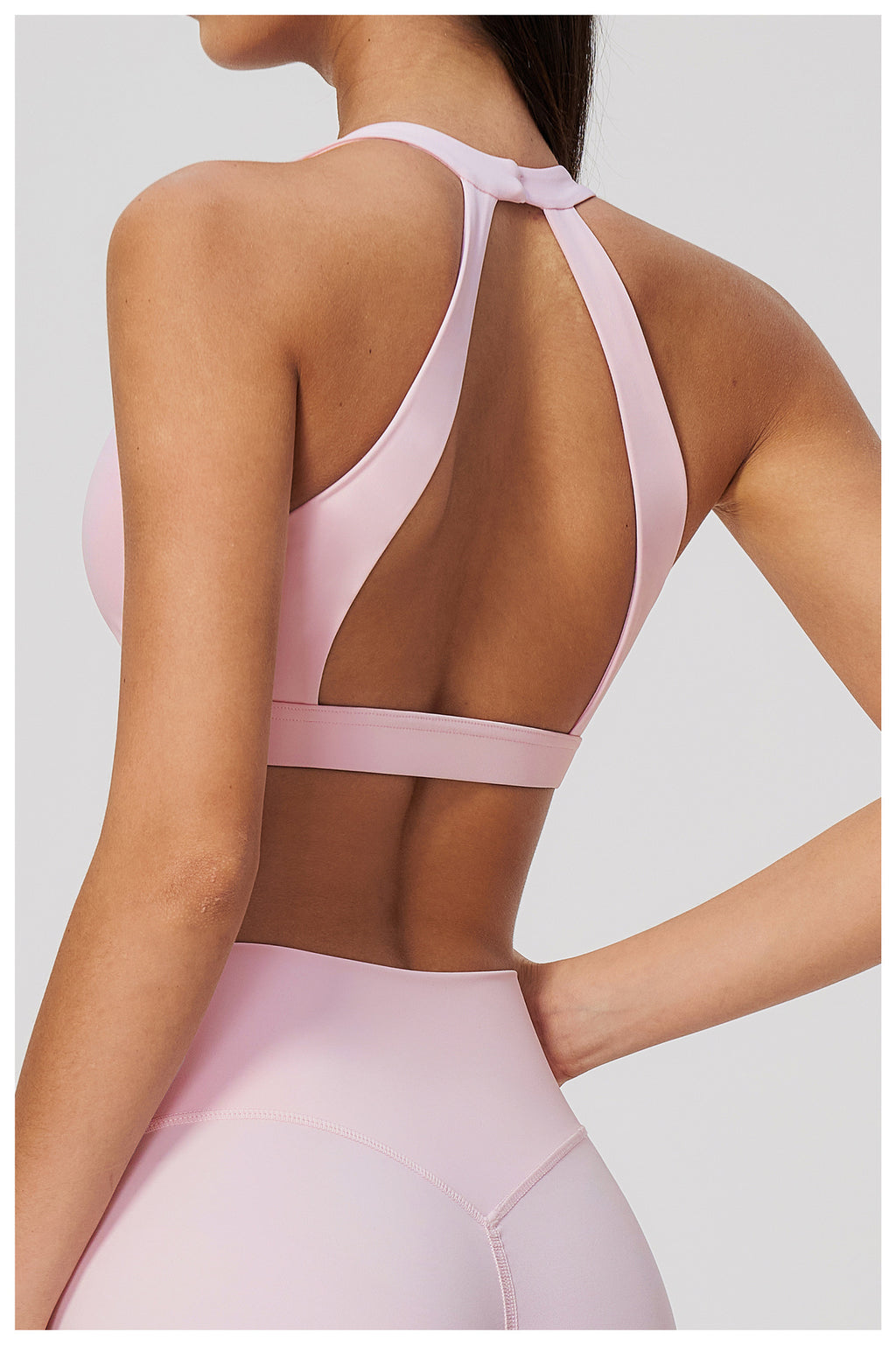 Women Deep V-Neck Keyhole Back Sports Bra