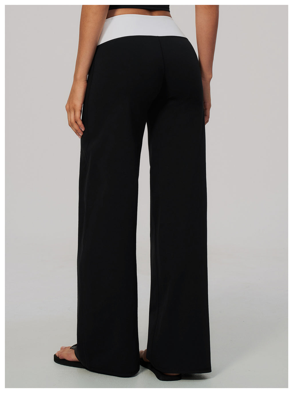 Women Color Block Brushed High Waist Wide Leg Yoga Pants