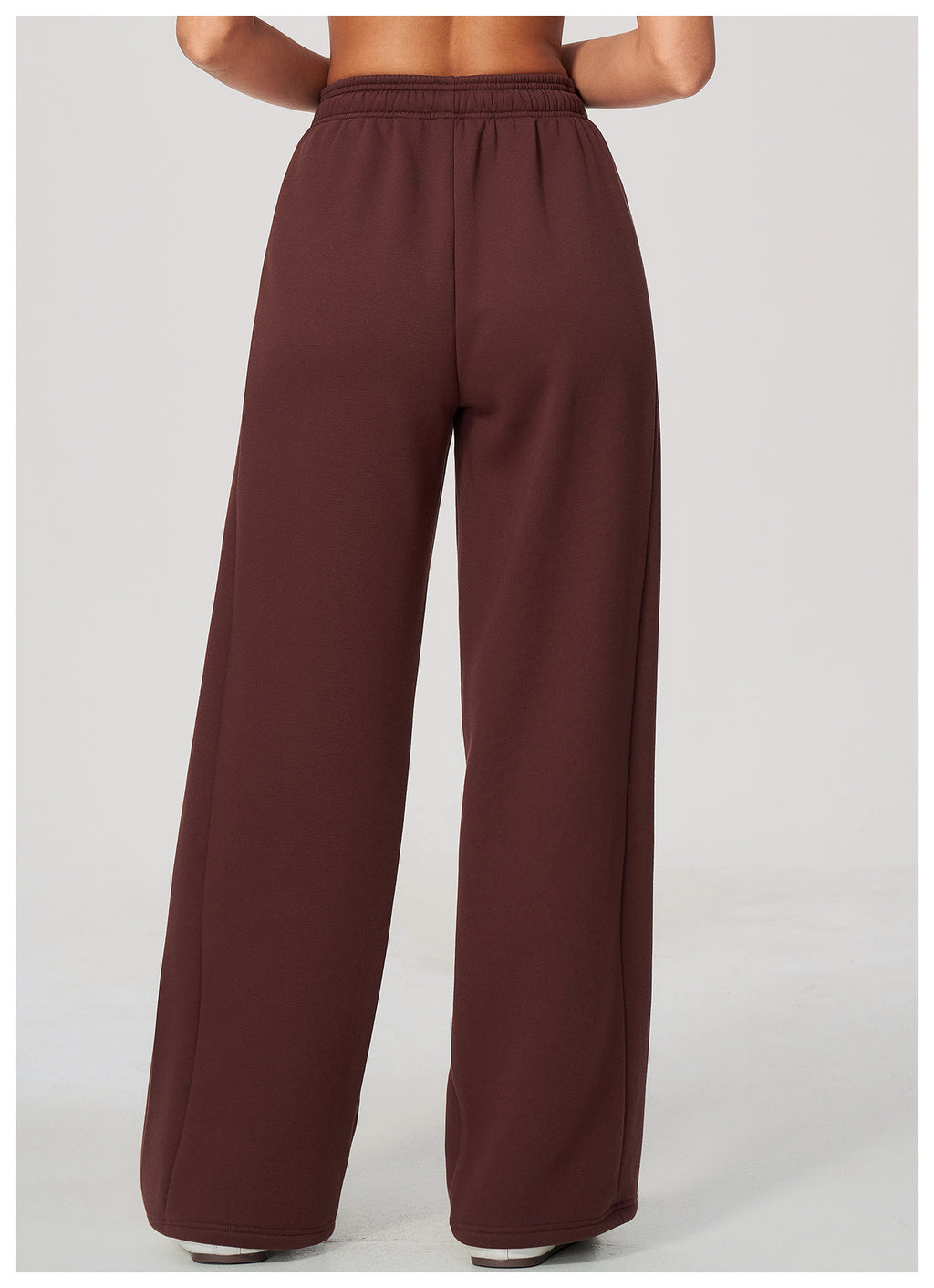 Women Fleece Lined Wide Leg Sweatpants Warm Casual Pants with Side Pockets for Autumn Winter