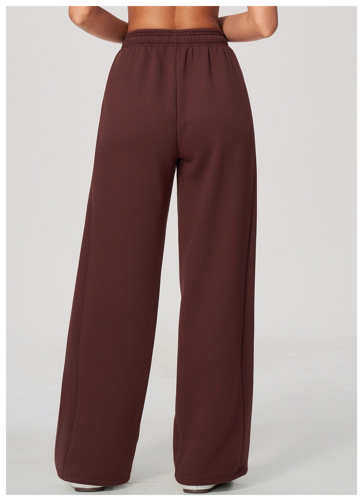 Women Fleece Lined Wide Leg Sweatpants Warm Casual Pants with Side Pockets for Autumn Winter
