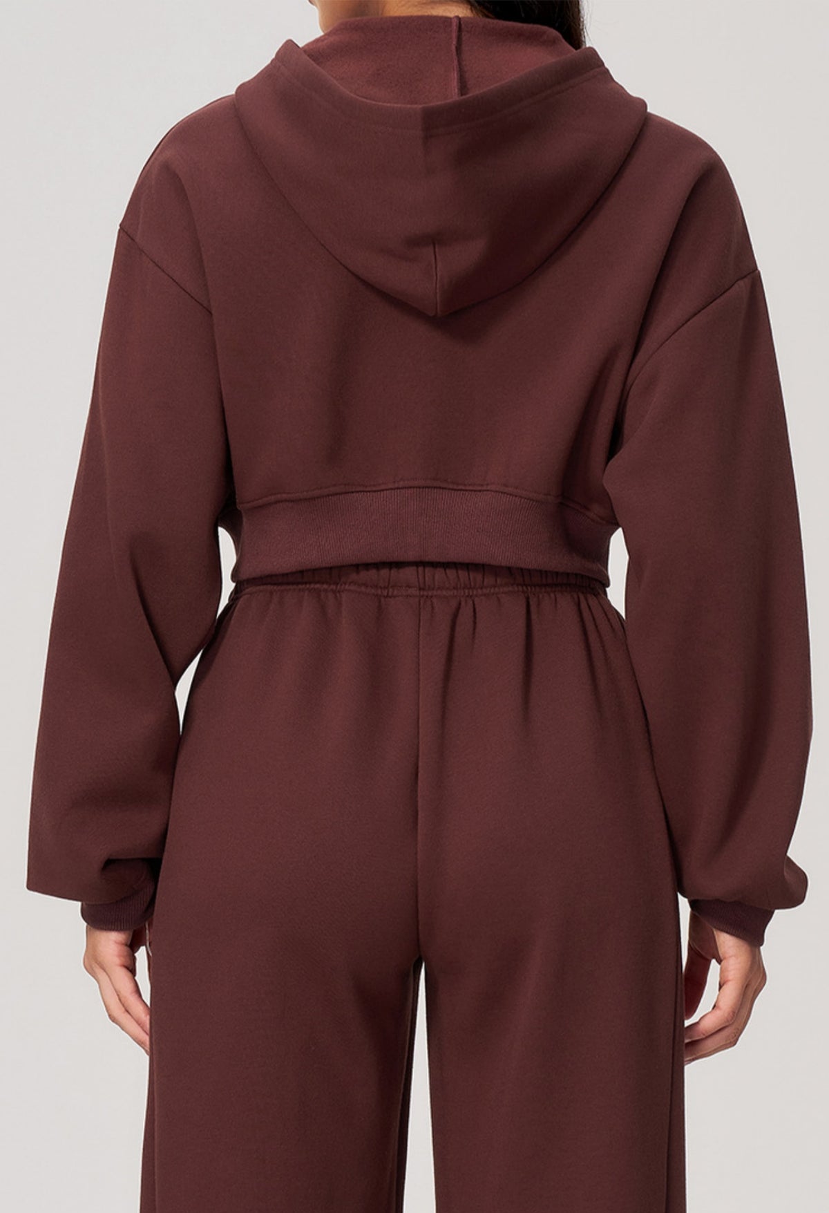Women Fleece Lined Cropped Zip Up Hoodie Oversized Warm Hooded Jacket for Autumn Winter