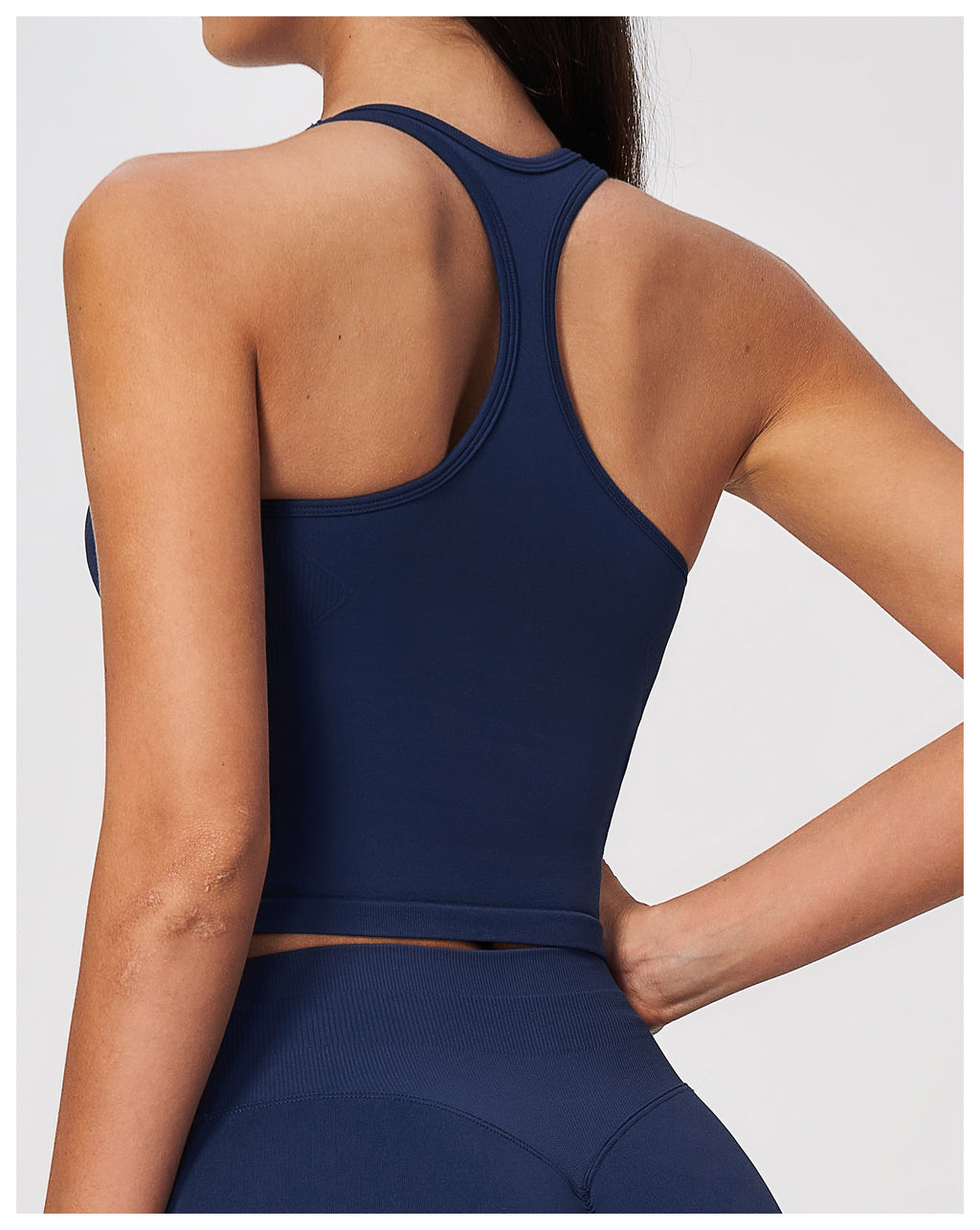 Women Seamless Halter Racerback Yoga Vest with Removable Pads