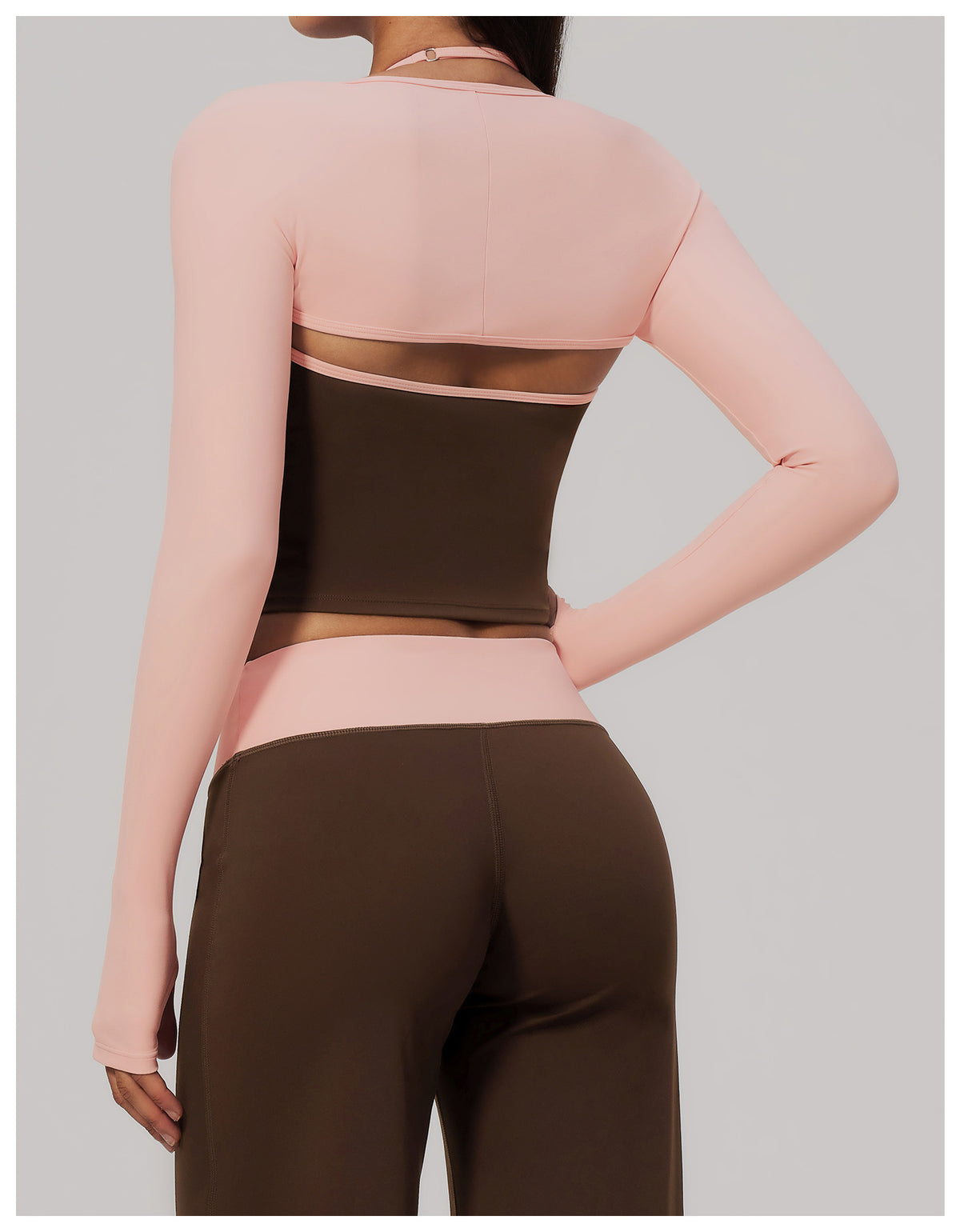 Women Cropped Long Sleeve Yoga Shrug With Thumb Hole