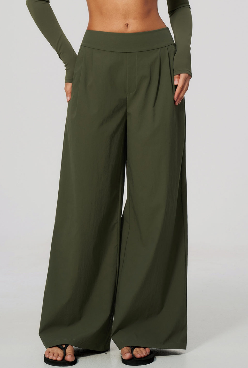 Women High Waist Loose Casual Sports Wide Leg Pants