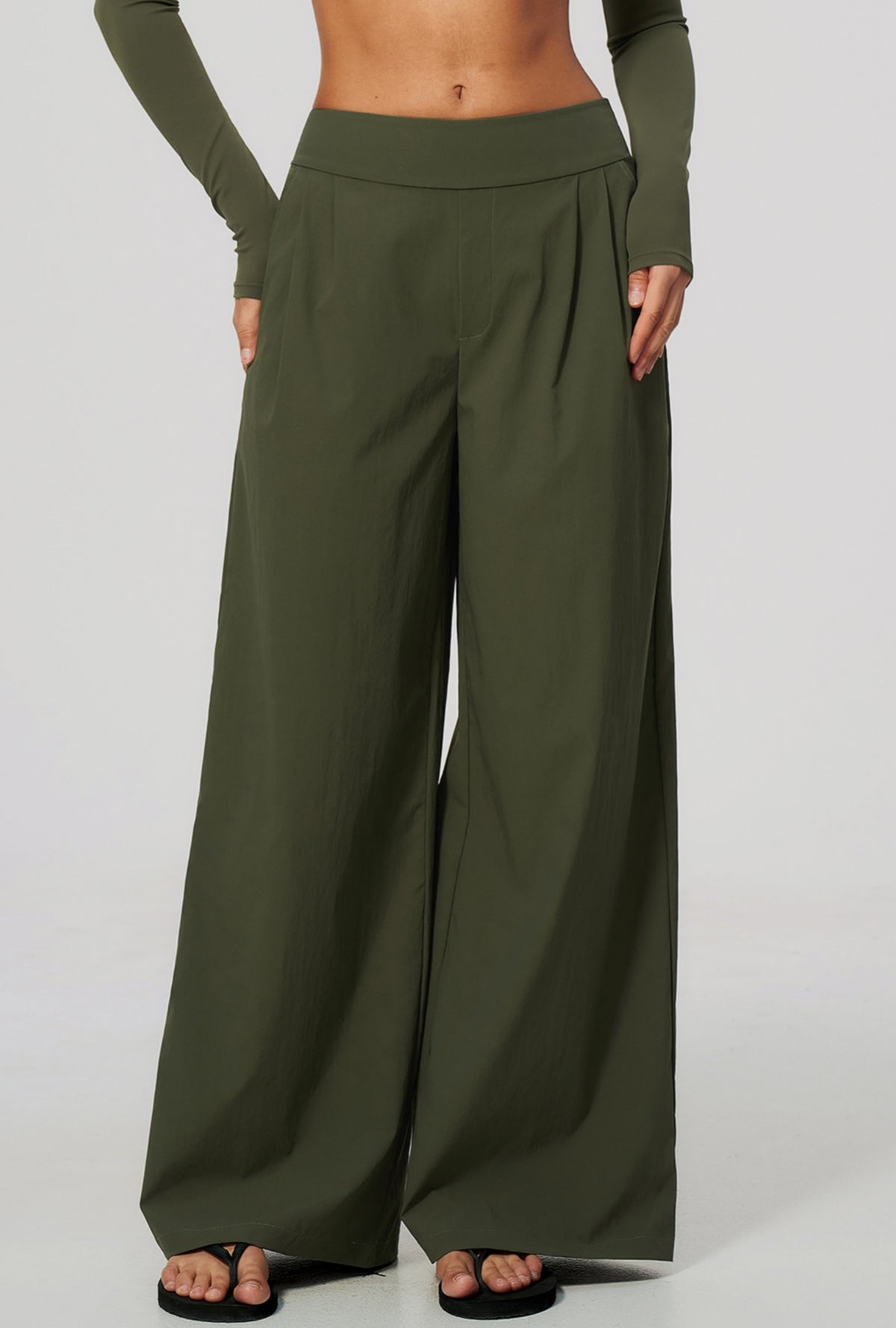 Women High Waist Loose Casual Sports Wide Leg Pants