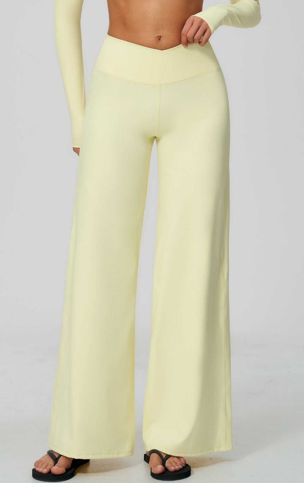 Women Cross Waist High Waist Wide Leg Yoga Pants