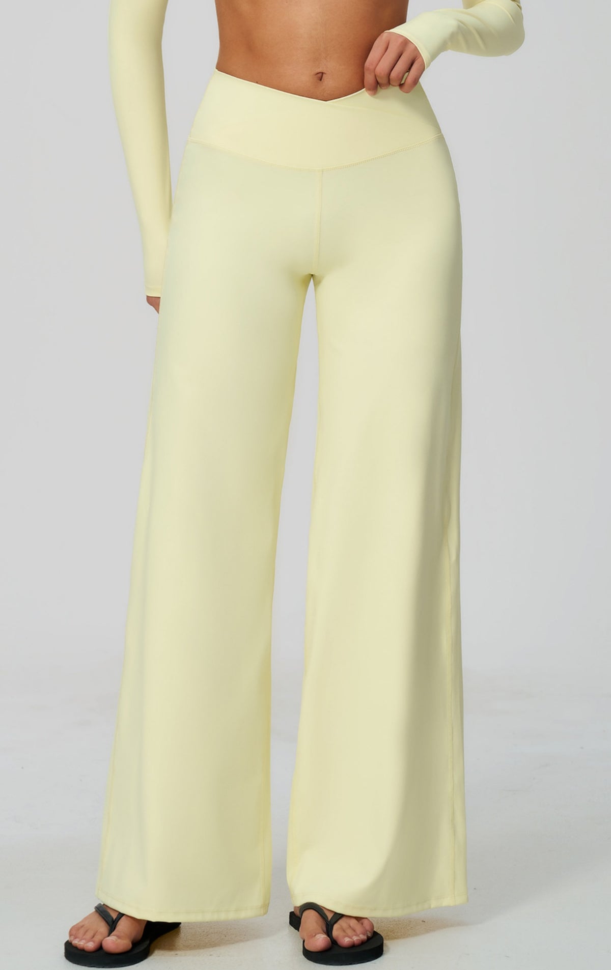 Women Cross Waist High Waist Wide Leg Yoga Pants