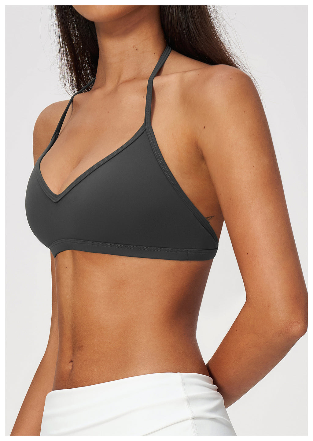 Women Deep V-Neck Halter Thin Strap Backless Sports Bra