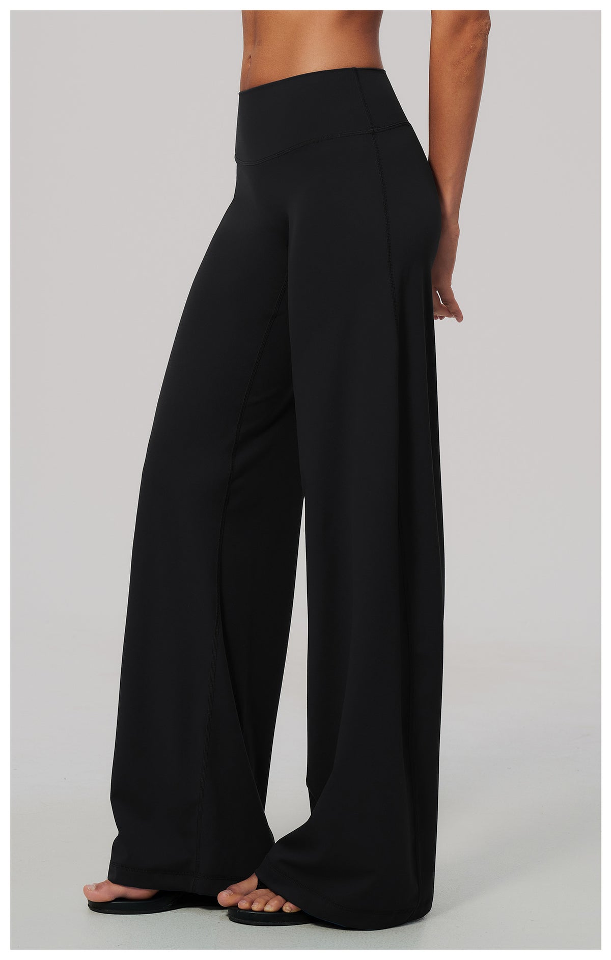 Women No Front Seam High Waisted Loose Fit Wide Leg Yoga Pants
