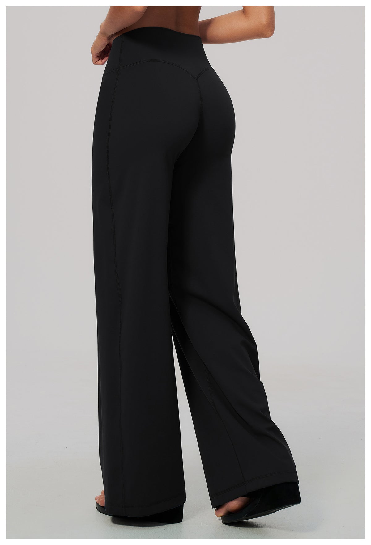 Women No Front Seam High Waisted Loose Fit Wide Leg Yoga Pants