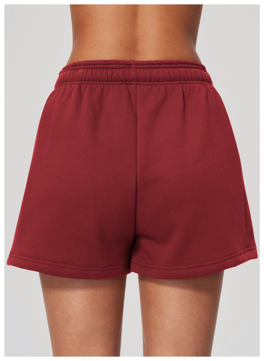 Women Fleece Lined Sweat Shorts Drawstring Waist Loose Warm Shorts with Side Pockets for Autumn Winter