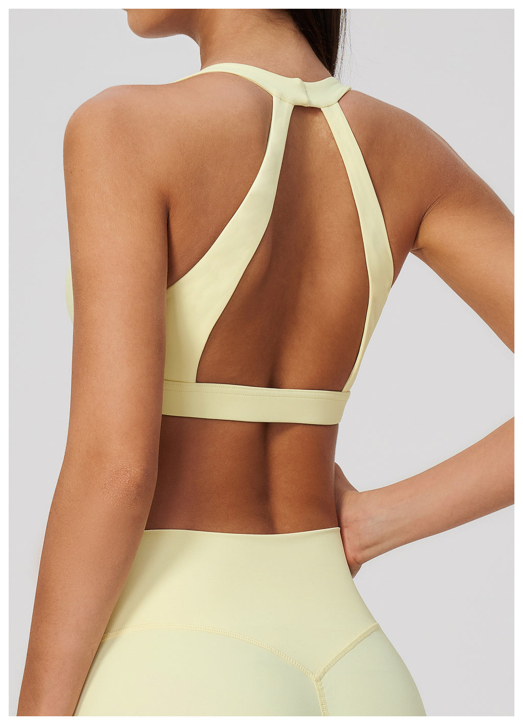 Women Deep V-Neck Keyhole Back Sports Bra
