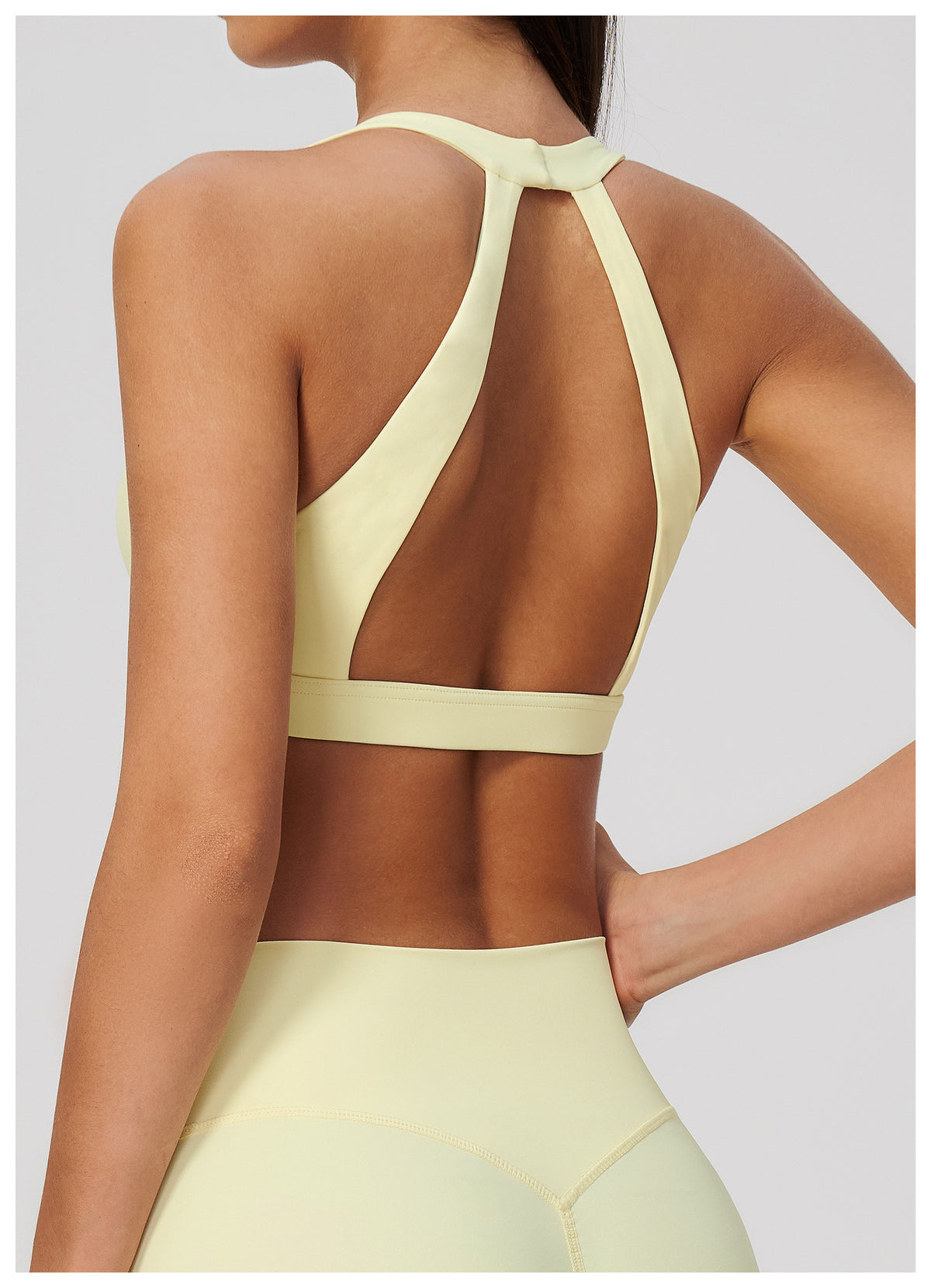 Women Deep V-Neck Keyhole Back Sports Bra