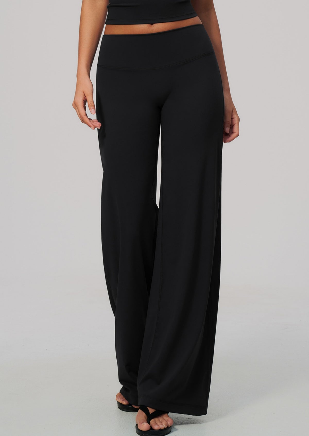 Women No Front Seam High Waisted Loose Fit Wide Leg Yoga Pants