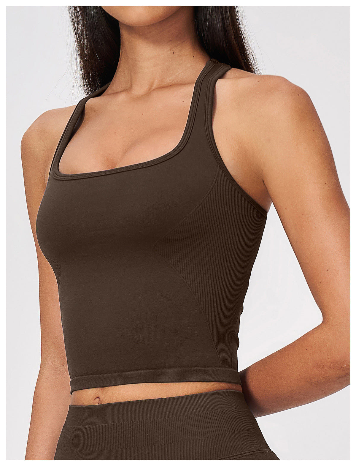 Women Seamless Halter Racerback Yoga Vest with Removable Pads