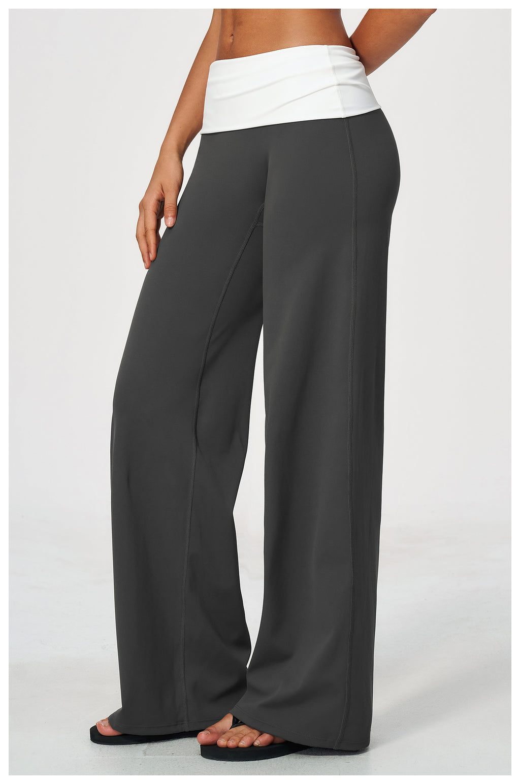 Women Brushed ColorBlock High Waisted Wide Leg Yoga Athletic Pants