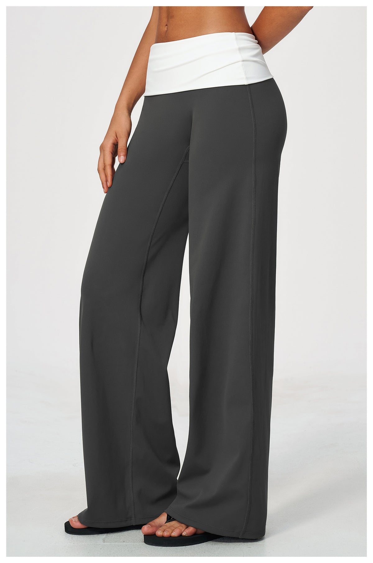 Women Brushed ColorBlock High Waisted Wide Leg Yoga Athletic Pants