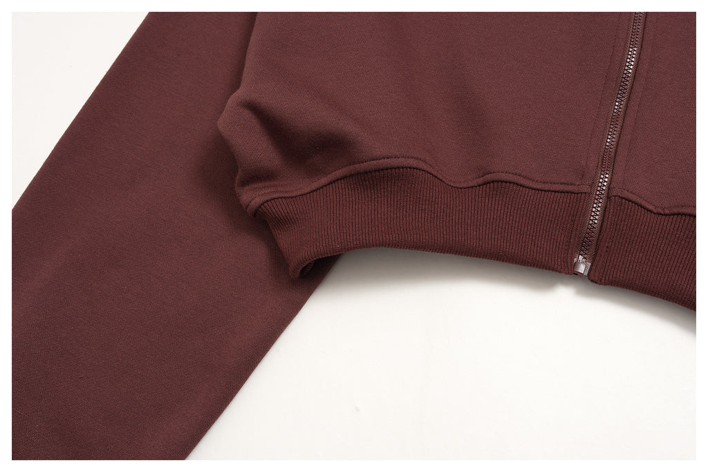 Women 2 Piece Fall Winter Tracksuits Fleece Lined Cropped Zip Up Hoodie and Drawstring Waist Wide Leg Sweatpants with Side Pockets