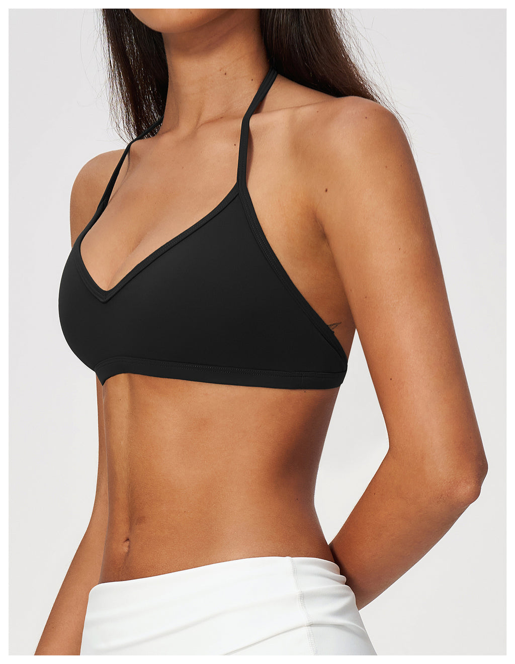 Women Deep V-Neck Halter Thin Strap Backless Sports Bra
