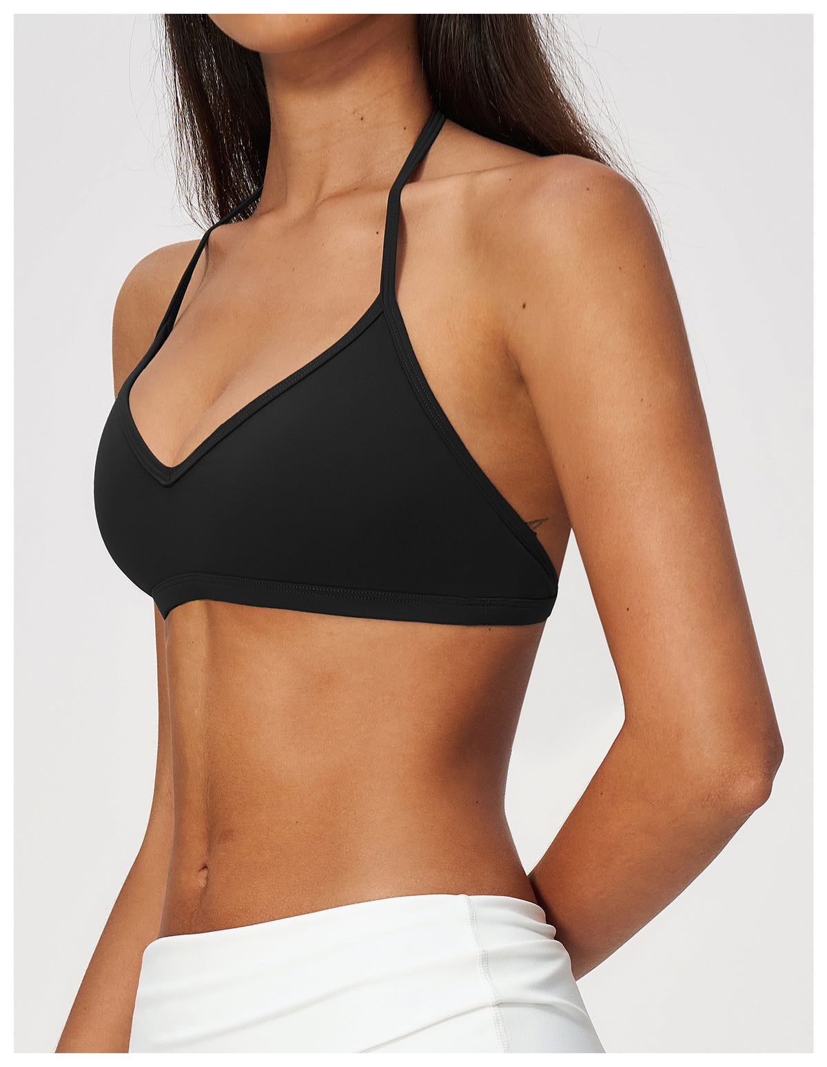Women Deep V-Neck Halter Thin Strap Backless Sports Bra