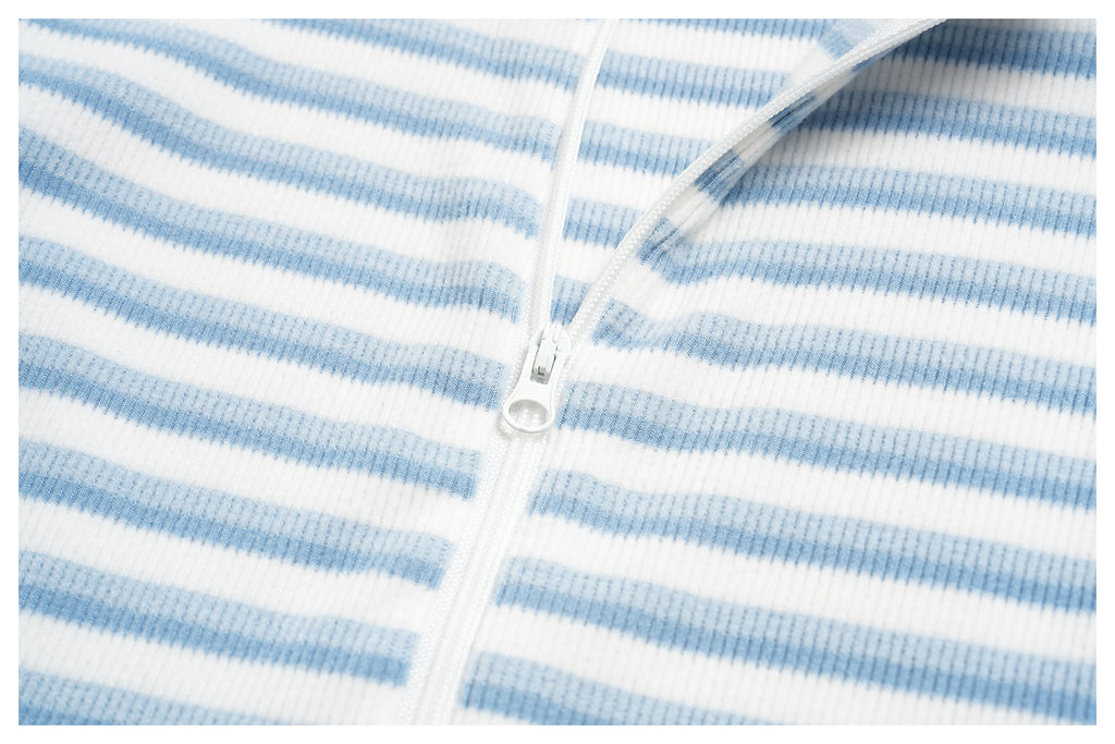 2 Piece Workout Loungewear Set Women Ribbed Striped Stand Collar Long Sleeve Cropped Zip up Jacket and Elastic Drawstring Waist Wide Leg Pants with Pocket