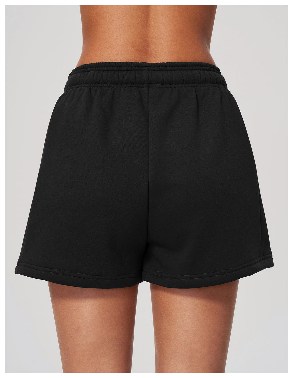 Women Fleece Lined Sweat Shorts Drawstring Waist Loose Warm Shorts with Side Pockets for Autumn Winter